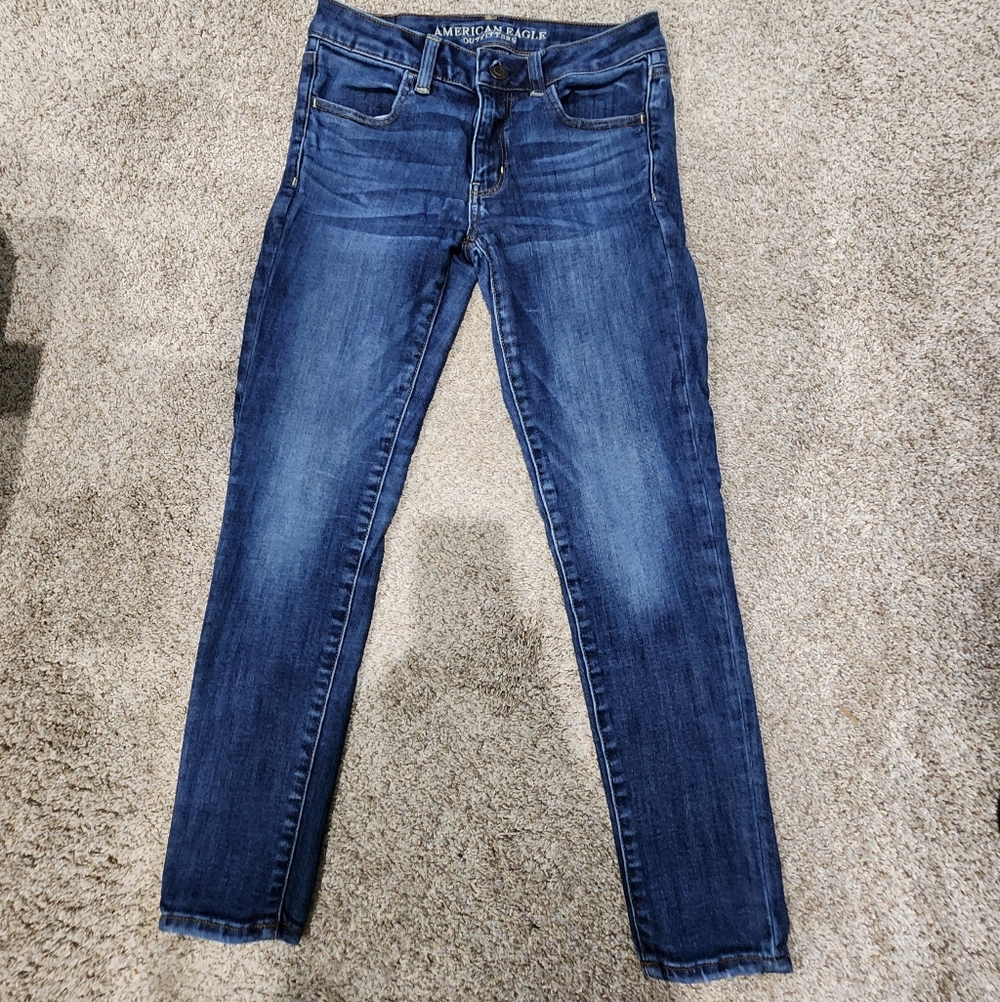 American Eagle Outfitters Women's Deep Blue Skinny Jeans